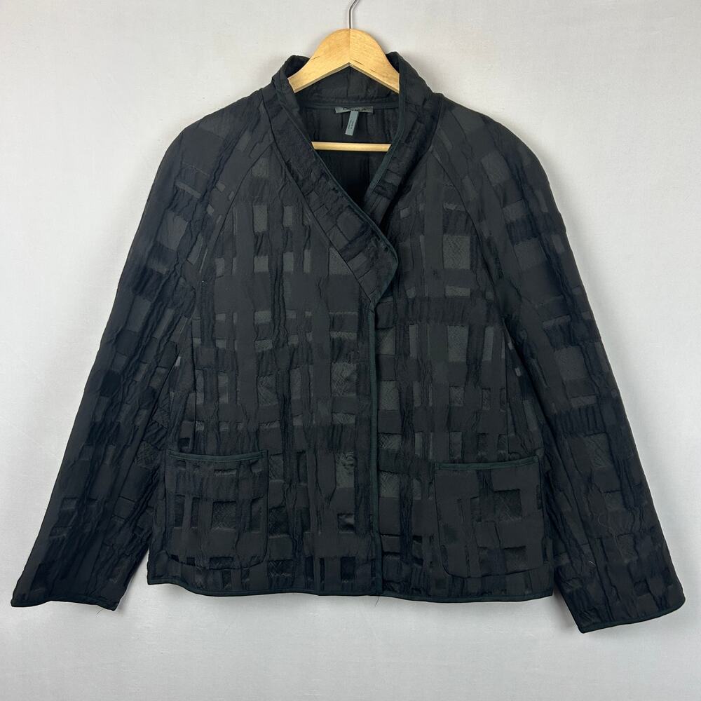 OSKA Wool Lightweight Blazer Jacket Black Button Front Women's Size 2